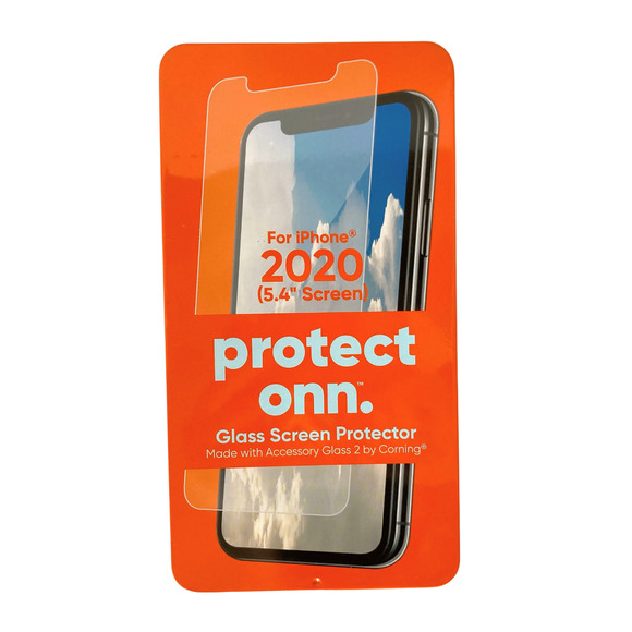 NEW-SET of 2 ONN  5.4 inch Glass Screen Protectors iPhone 2020 12 Mini - Picture 8 of 9